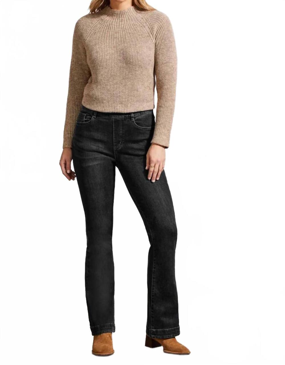 NEW TRIBAL women's audrey pull on flare jeans in dusty black